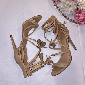 Aldo nude heels with fringe